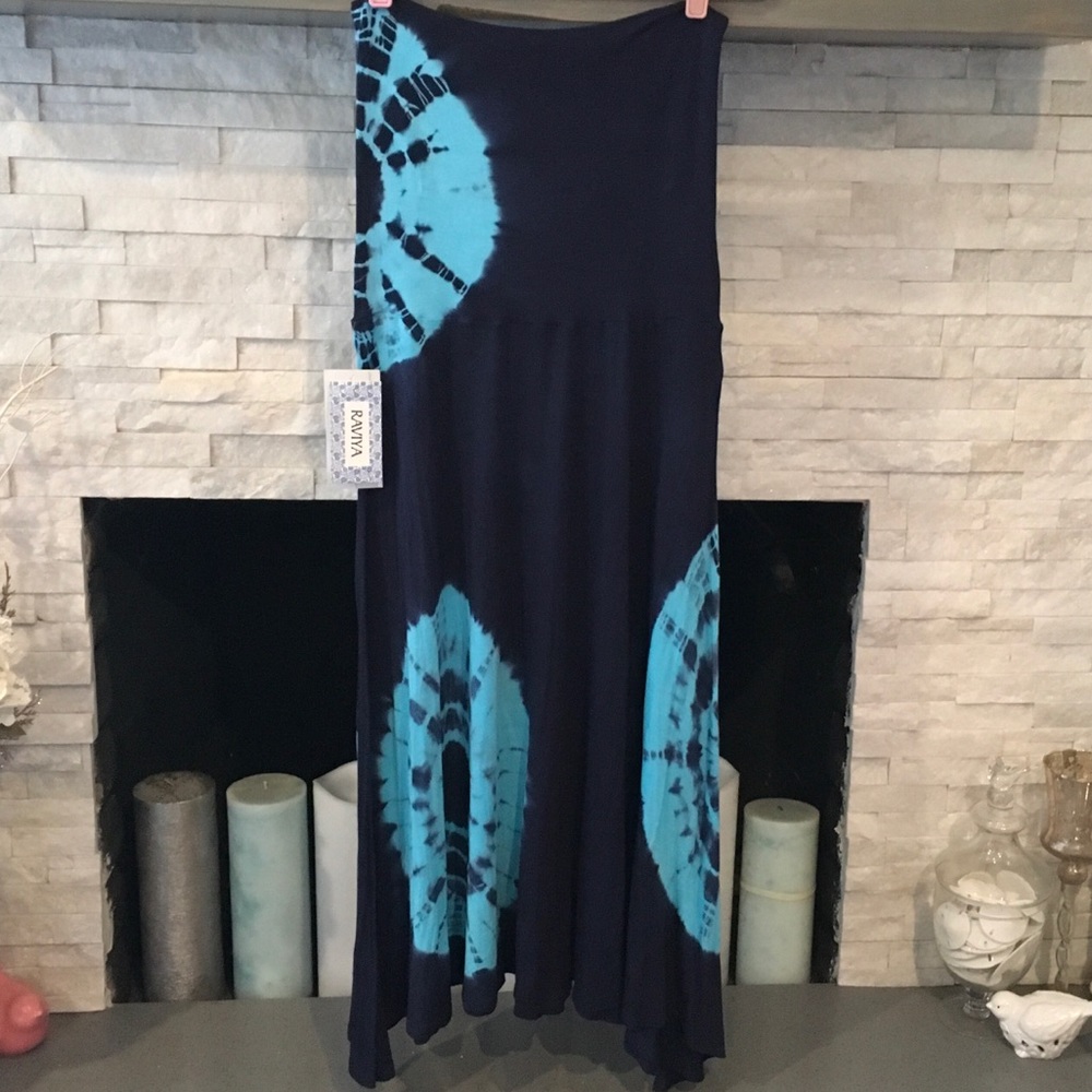RAVIYA BLUE TIE DYED DRESS/SKIRT SIZE LARGE